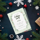 Invitation Soirée de Noël sur le thème du feuillage botanique