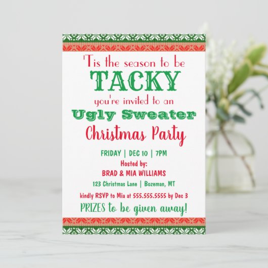 Invitation Soirée de Noël Tacky Ugly Sweater (Debout devant)
