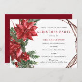 Invitation Soirée de Noël traditionnelle verte rouge (Devant / Derrière)