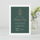 Invitation Soirée de Noël Vert et Or (Debout devant)