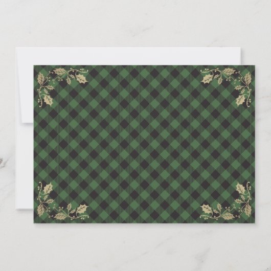 Invitation Soirée de Noël Vert Plat Or (Dos)