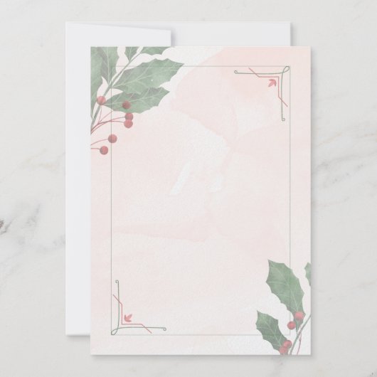 Invitation Soirée de Noël verte dorée (Dos)