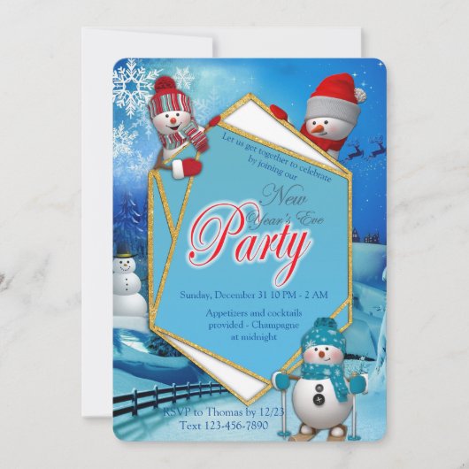 Invitation Soirée de Nouvel An (Devant)