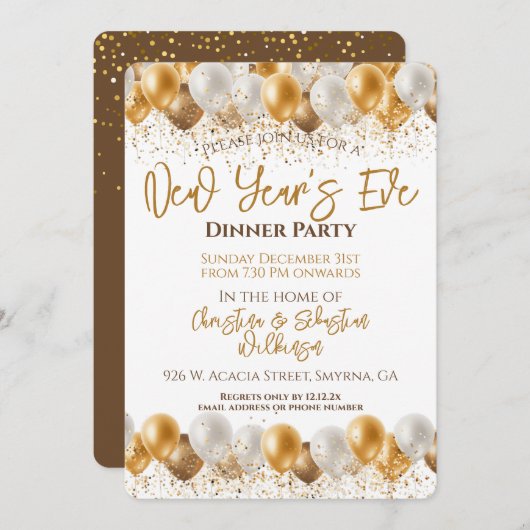 Invitation Soirée de Nouvel An (Devant / Derrière)