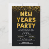 Invitation Soirée de Nouvel An Noir et Or (Devant)