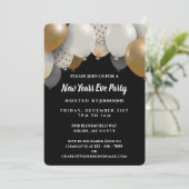 Invitation Soirée de Nouvel An Noir & Or (Debout devant)