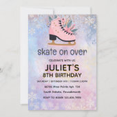 Invitation Soirée de patinage sur glace cool 8e anniversaire (Devant)