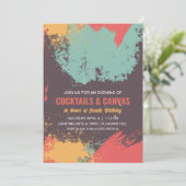 Invitation Soirée de peinture fête d'anniversaire (Debout devant)