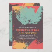 Invitation Soirée de peinture fête d'anniversaire (Devant / Derrière)