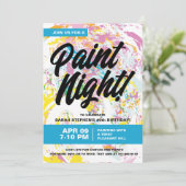 Invitation Soirée de peinture fête d'anniversaire (Debout devant)
