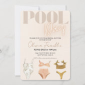 Invitation Soirée de piscine de la mariée chic boho (Devant)