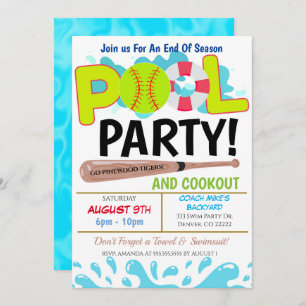 Invitation Soirée De Piscine D'Été