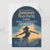 Invitation Soirée de piscine élégante et élégante Anniversair (Devant)