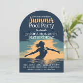 Invitation Soirée de piscine élégante et élégante Anniversair (Debout devant)