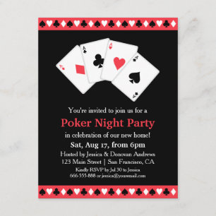 Invitation Soirée de poker pour une pendaison de crémaillère