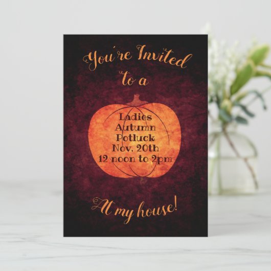Invitation Soirée de potluck d'automne (Debout devant)
