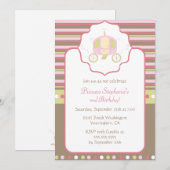 Invitation Soirée de princesse en chariot (Devant / Derrière)