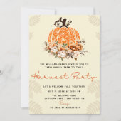 Invitation Soirée de récolte Citrouille d'automne Dîner de gr (Devant)