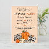Invitation Soirée de récolte Citrouille d'automne Dîner de gr (Debout devant)