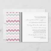 Invitation Soirée de répétition Chevron gris rose (Dos)