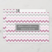 Invitation Soirée de répétition Chevron gris rose (Devant / Derrière)