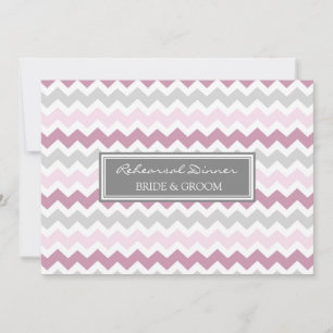 Invitation Soirée de répétition Chevron gris rose