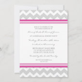 Invitation Soirée de répétition Chevron rose-chaud (Dos)