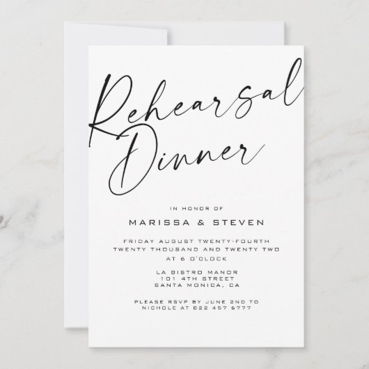 Invitation Soirée de répétition de calligraphie avant (Devant)