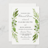 Invitation Soirée de répétition de mariage élégante à la feui (Devant / Derrière)