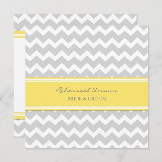 Invitation Soirée de répétition du Chevron gris jaune (Devant / Derrière)