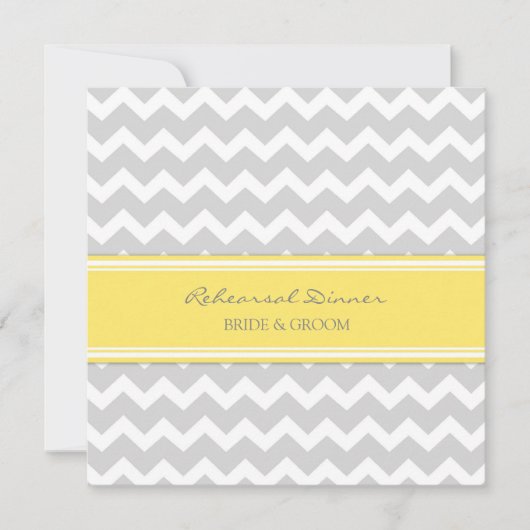 Invitation Soirée de répétition du Chevron gris jaune (Devant)
