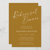 Invitation Soirée de répétition en or à la moutarde élégante (Devant / Derrière)