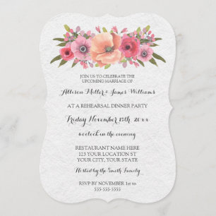 Invitation Soirée de répétition Florale rose