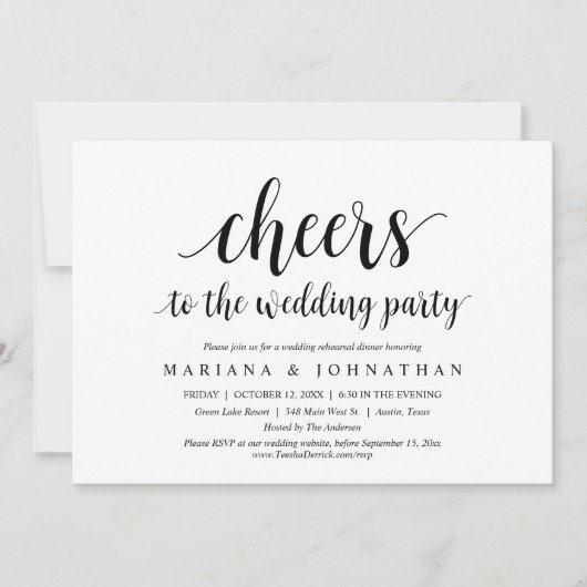 Invitation Soirée de répétition Mariage (Devant)