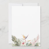 Invitation Soirée de répétition Mariage des plantes tropicale (Dos)