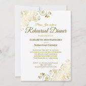 Invitation Soirée de répétition Mariage Gold Ornate (Devant)