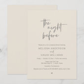 Invitation Soirée de répétition moderne, La veille (Devant / Derrière)