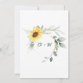 Invitation Soirée de répétition sur la verdure des tournesols (Dos)