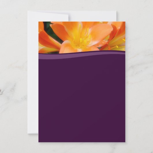 Invitation Soirée de répétition violette et orange (Dos)