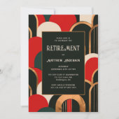 Invitation Soirée de retraite Art déco ou dîner (Devant)