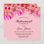 Invitation Soirée de retraite florale rose et jaune (Devant / Derrière)