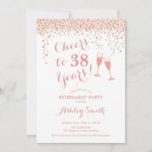 Invitation Soirée de retraite - Rose blanche or (Devant)