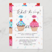 Invitation Soirée de Révélation de genre Cupcake (Devant / Derrière)