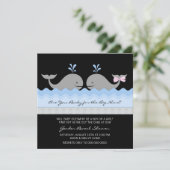 Invitation Soirée de Révélation du genre de la baleine mignon (Debout devant)