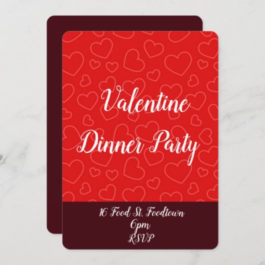 Invitation Soirée de Saint Valentin (Devant / Derrière)