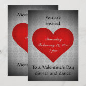 Invitation Soirée de Saint Valentin au coeur rouge 5x7 (Devant / Derrière)