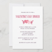 Invitation Soirée de Saint Valentin élégante à deux coeurs ro (Devant)