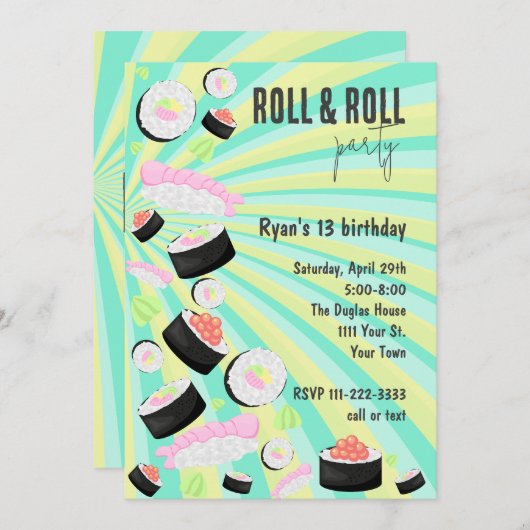 Invitation Soirée de sushi (Devant / Derrière)