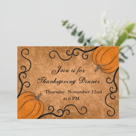 Invitation Soirée de Thanksgiving (Debout devant)
