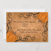 Invitation Soirée de Thanksgiving (Dos)